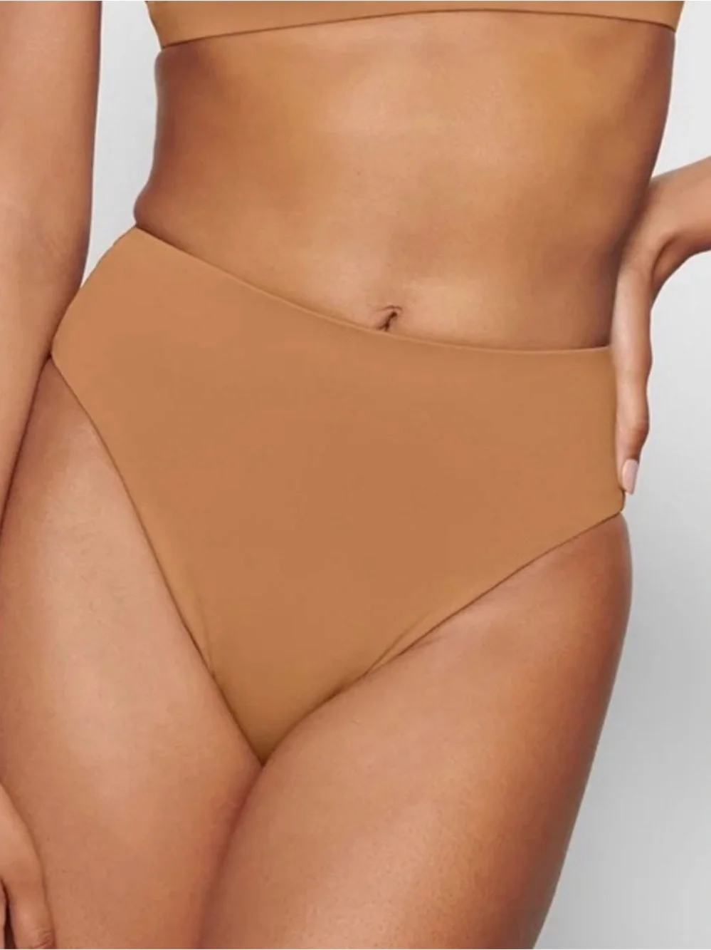 SKIMS Recycled Swim Mid Waist Bottom in Almond Size Medium New with Tag